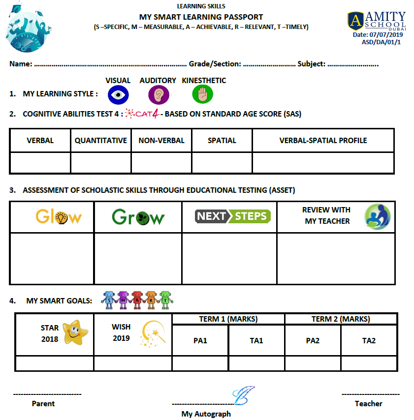 A student report card